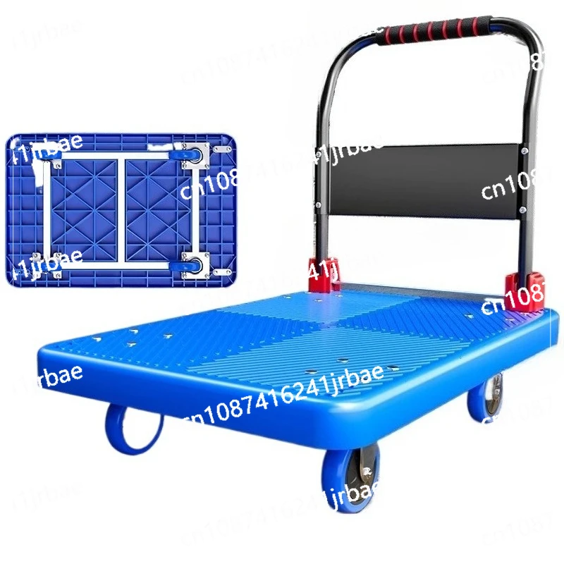 

Pull goods folding trolley universal wheel silent portable nylon handling flatbed truck