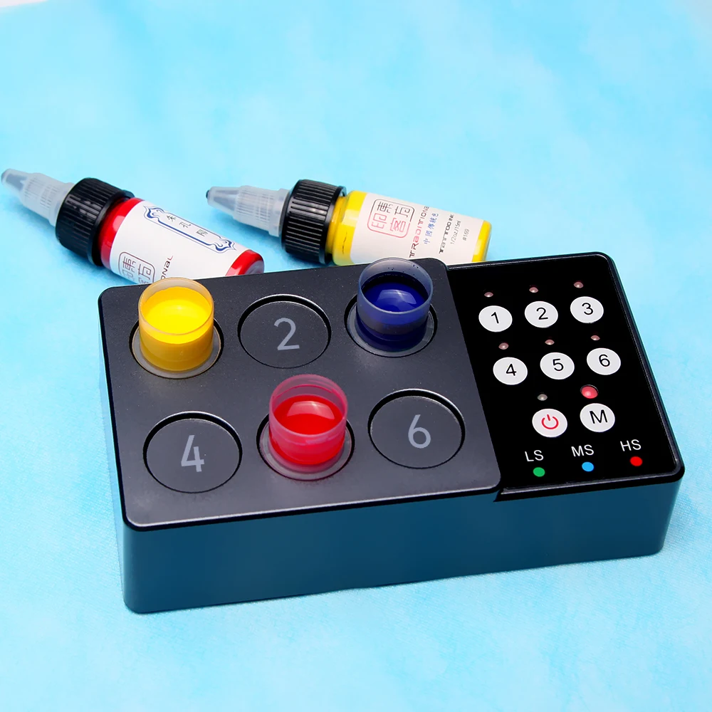 خلاط حبر الوشم، خلاط محرك الخرز المغناطيسي، كوب حبر صغير متضمن، والخرز المغناطيسي، وبطارية مدمجة، من متجر مستلزمات الوشم JZ #6