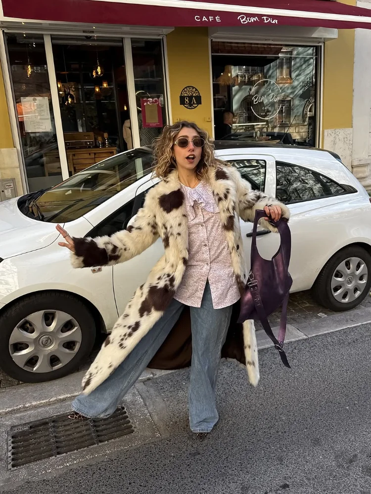 2025 جديد المرأة وهمية رقيق الفراء سترة موضة التلبيب كامل الأكمام الشتاء معطف دافئ شارع العليا عادية اليومية التنقل ملابس خارجية