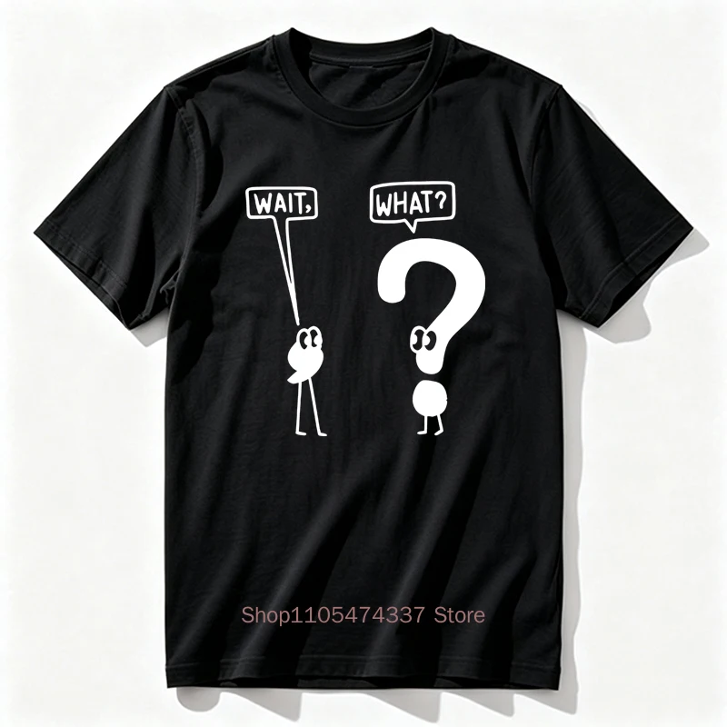 Wait What Letter Pattern Print T-shirts for Women Summer Casual Fashion Funny Minimalist Tops Crew Neck Short Sleeve Tees
