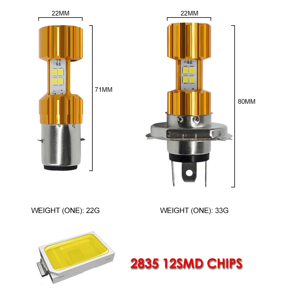 Perfect LED Super Bright H6 BA20D Car Motorcycle Led Bulbs Headlight 6V-80V COB 12W 18W H4 Motorcycle Led Bulbs