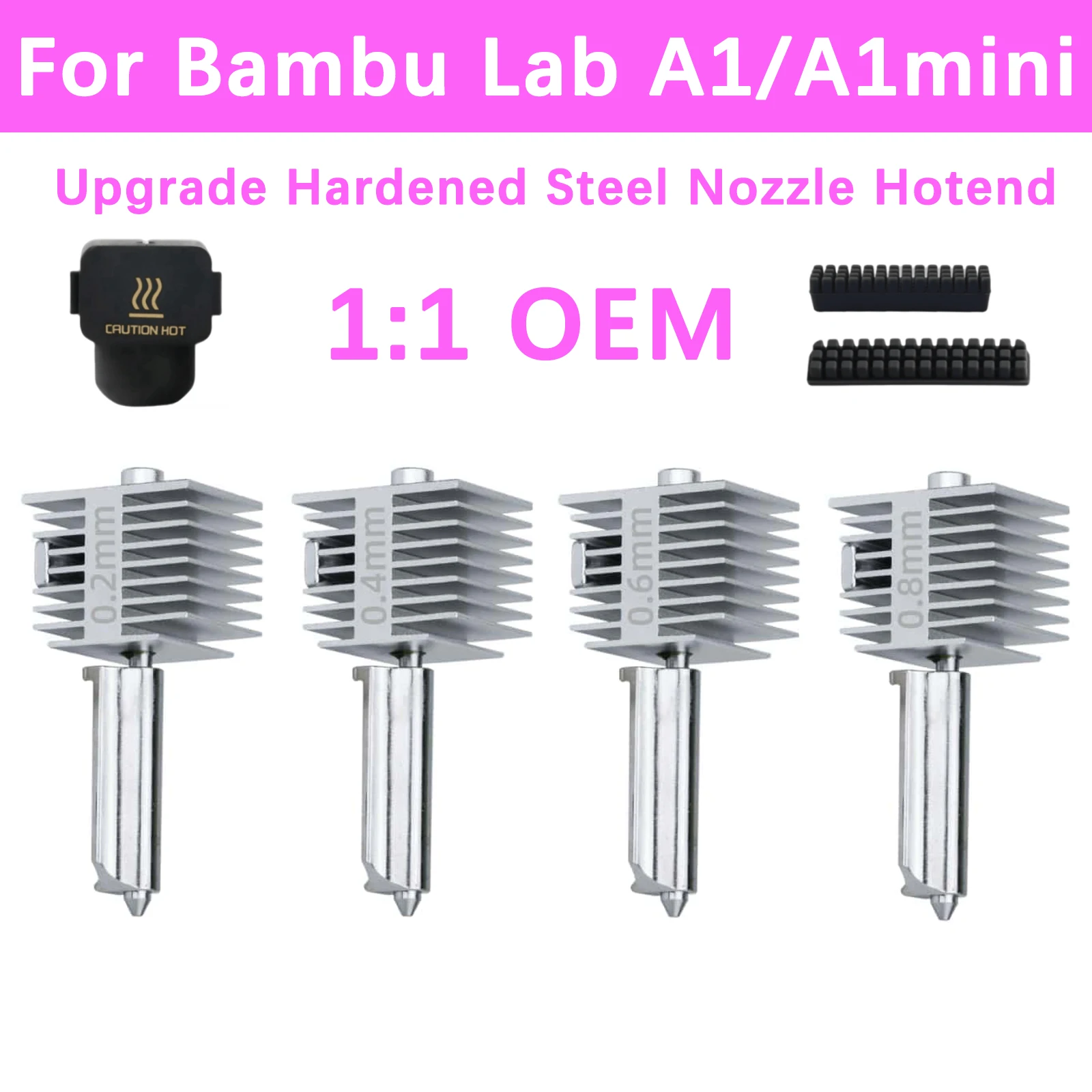 For Bambu Lab A1/A1mini Integrated Hardened Steel Nozzle All-in-one High-Precision A1 Hotend Kit Same As Original High Quality