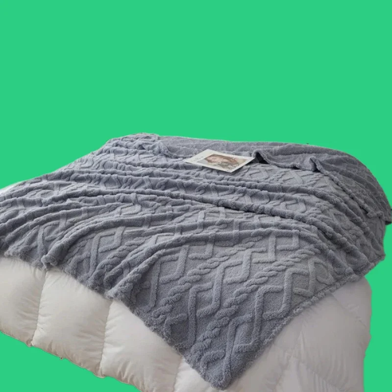 2025 new solid color thickened single-layer Tafu fleece blanket Farai fleece blanket milk fleece office casual blanket