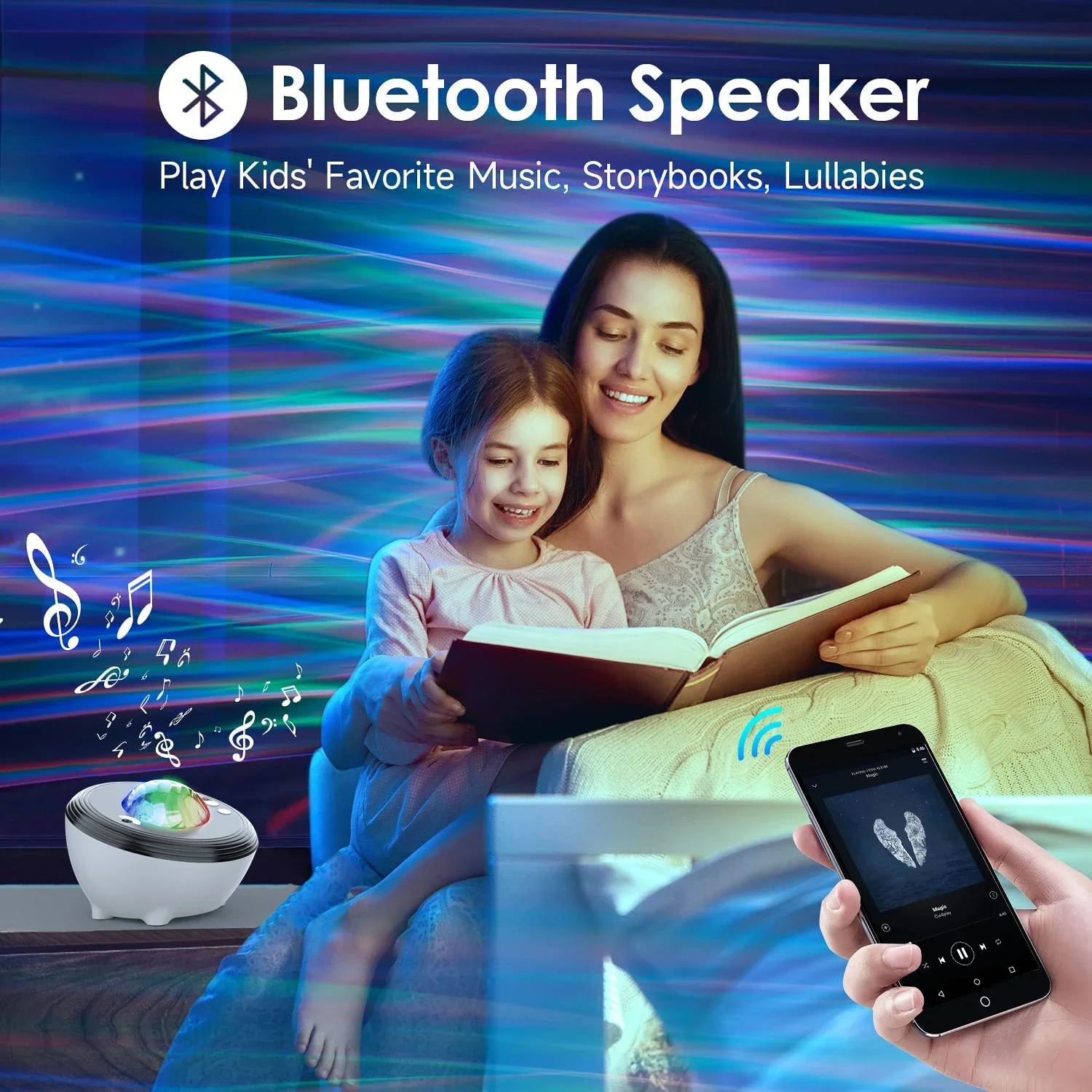 Светодиодный ночник «Звездный проектор» 13 в 1, колонка с Bluetooth, Галактический проектор с белым шумом для спальни, детское украшение для дома