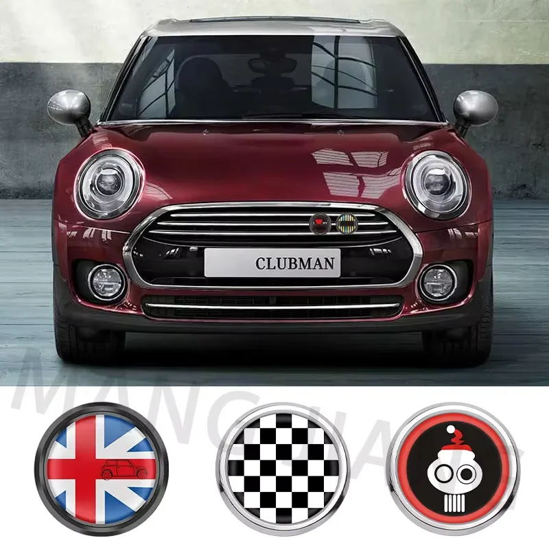 Car Front Grill Badge Cover Emblem 3D Stickers FOR Mini Cooper F54 F55 F56 F60 R50 R52 R55 R56 R60 Car Accessories Decoration