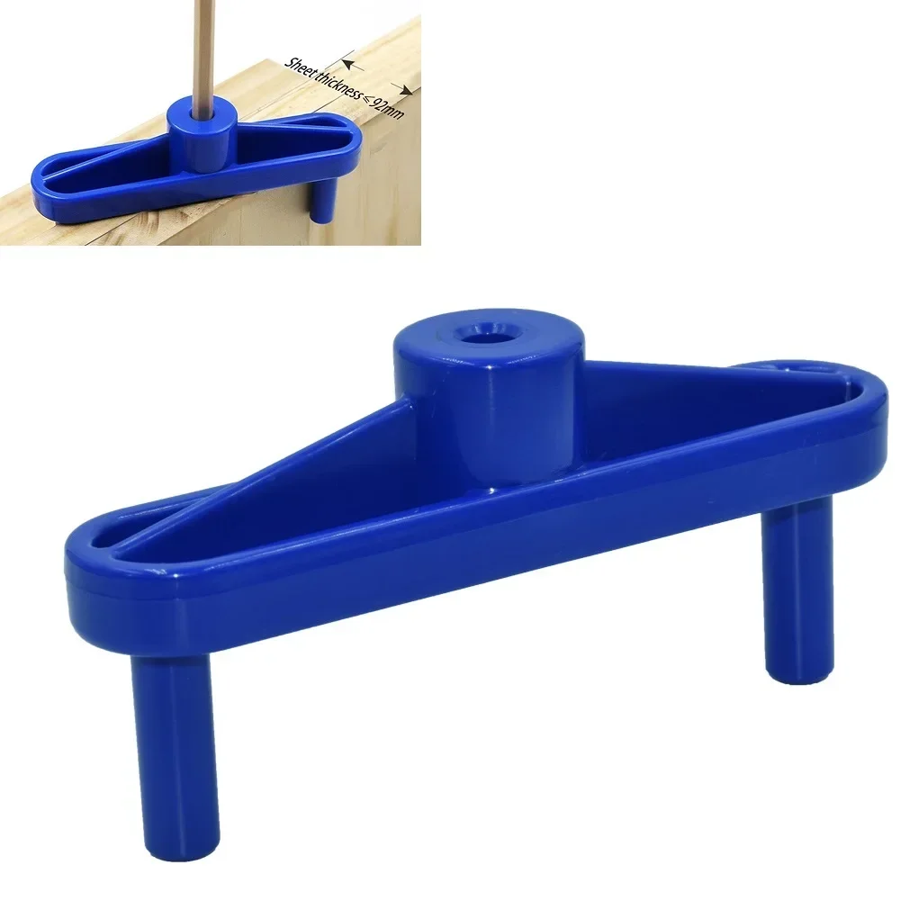 Center Gauge Drill Locator ABS Plastic Blue Guide Line Ruler Doweling Jig Woodworking Marking Practical To Use