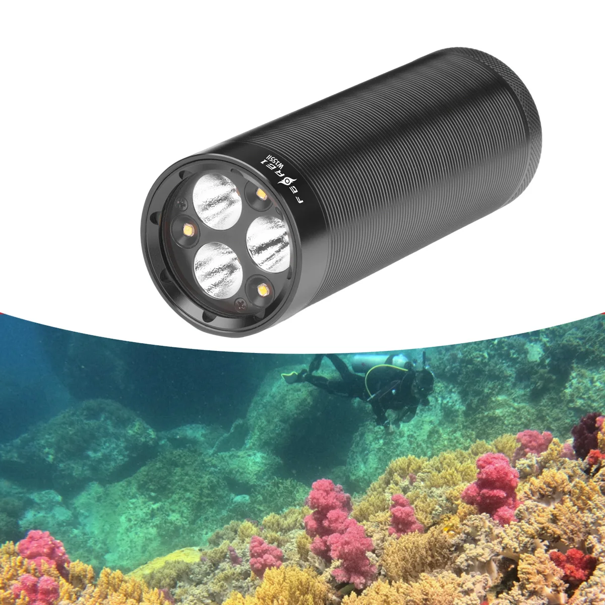 Hot selling;Professional Compact Rechargeable Diving Light High Quality 3780 Lumens IP68 150m Waterproof Dive Torch with Magneti
