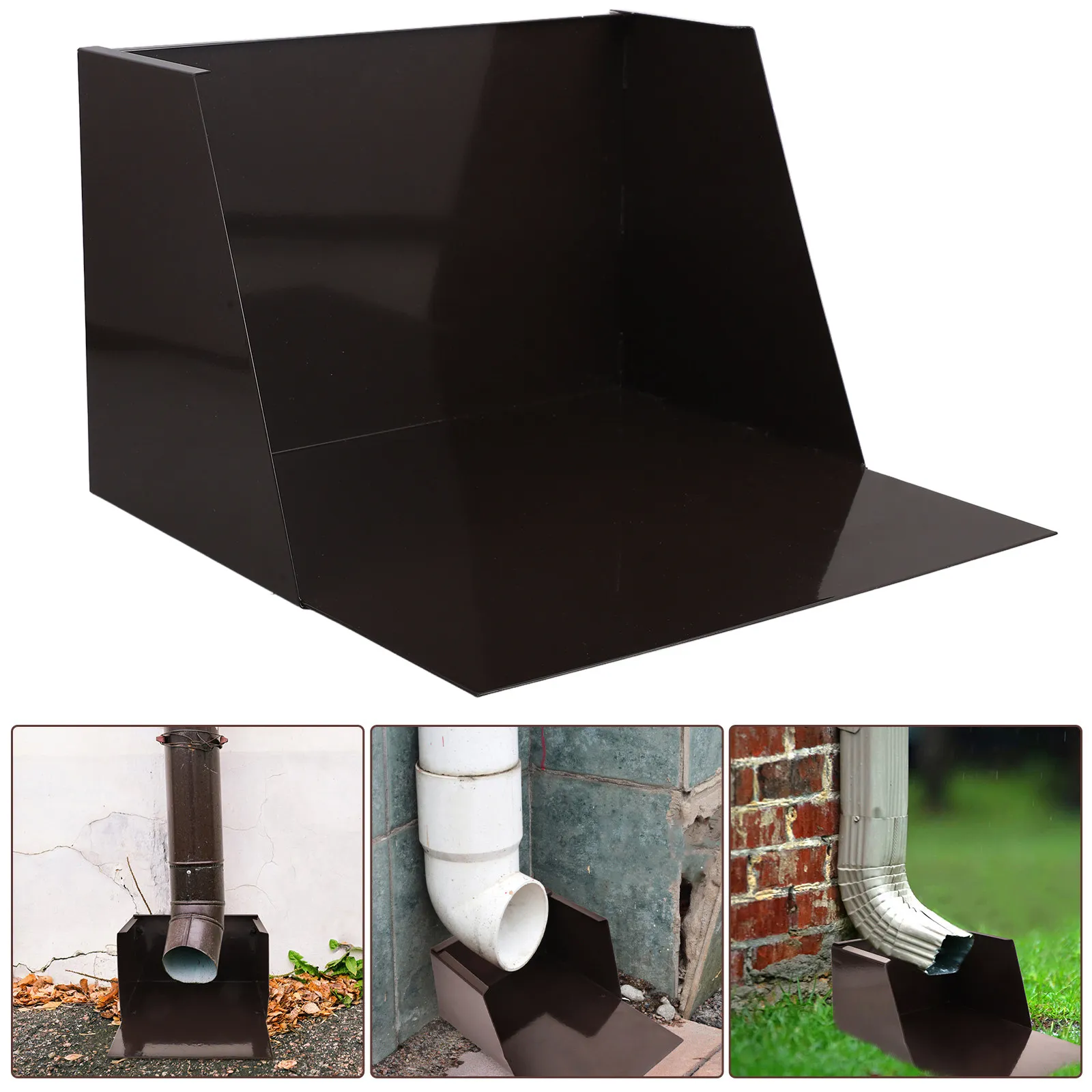 Aluminum Drip Pan Rainwater Drainage Tray Splash Block for Downspouts Effective Splash Prevention Large Capacity Versatile