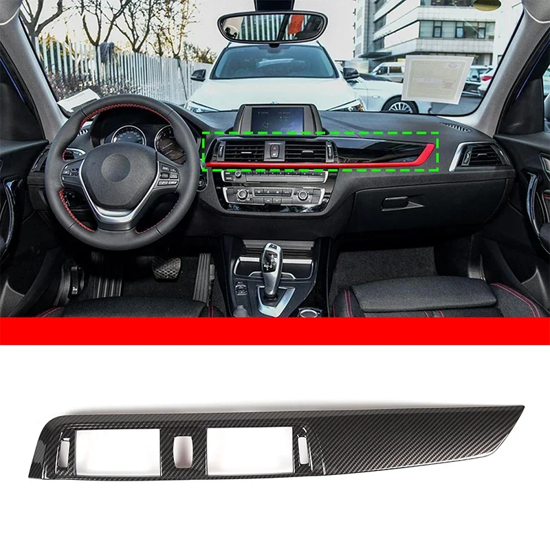 For BMW 1 2 Series F20 F21 F22 F23 2017-2019 ABS carbon fiber car dashboard panel frame cover sticker car interior accessories