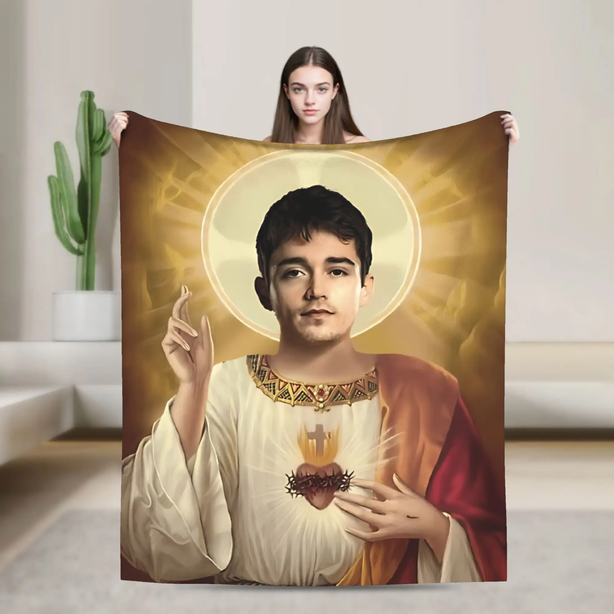 Charles Leclerc Jesus Blanket Fleece All Season  Portable Lightweight Throw Blanket for Sofa Couch Bedding Throws
