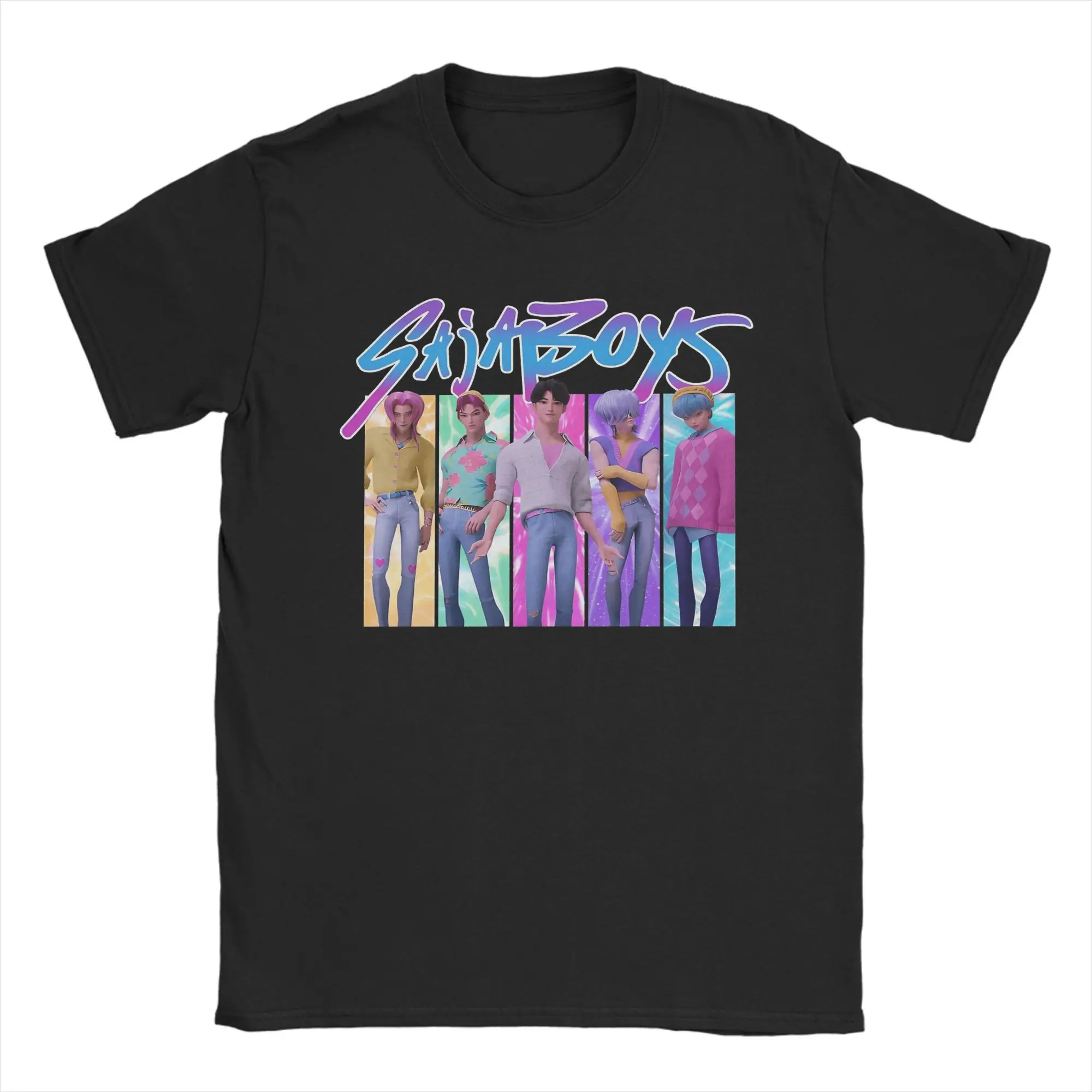 

Saja Boys Kpop Hunter Demons Abby Jinu Abby Mystery T Shirt Summer Fashion T-Shirts Men Pure Cotton O-Neck Oversized Top Tees