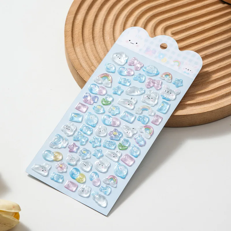 3D Stereo Reward Stickers for Kids, Cartoon Toy Decals, 3D Embossed Crystal Stickers for Phone Case Decoration