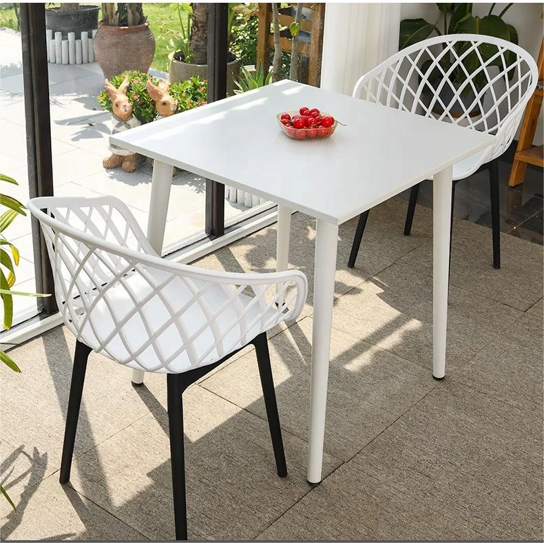 Commercial Price Stacking Washable Outdoor Indoor Modern Plastic Chair For Cafe Restaurant Nordic Dining Chair Table Set