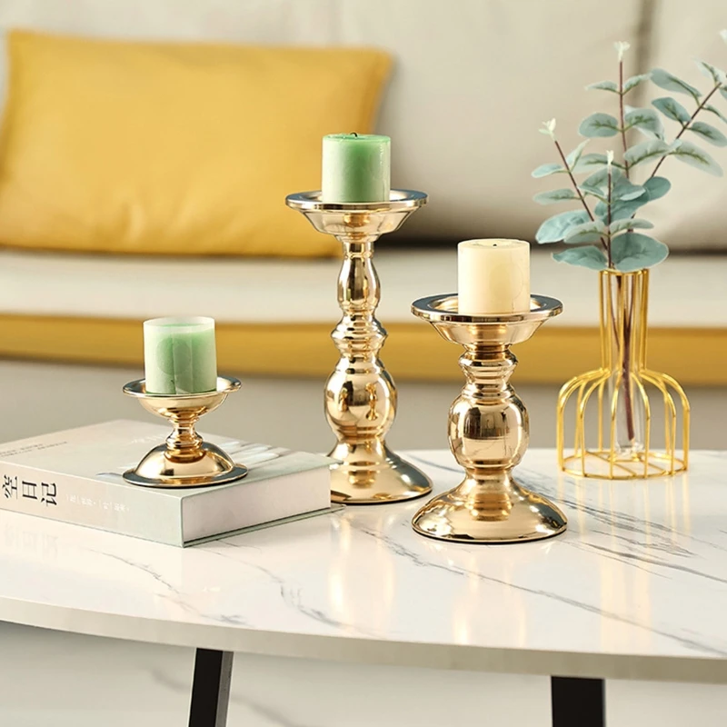 Hình học giá đỡ nến bằng kim loại cho chân nến sáng tạo