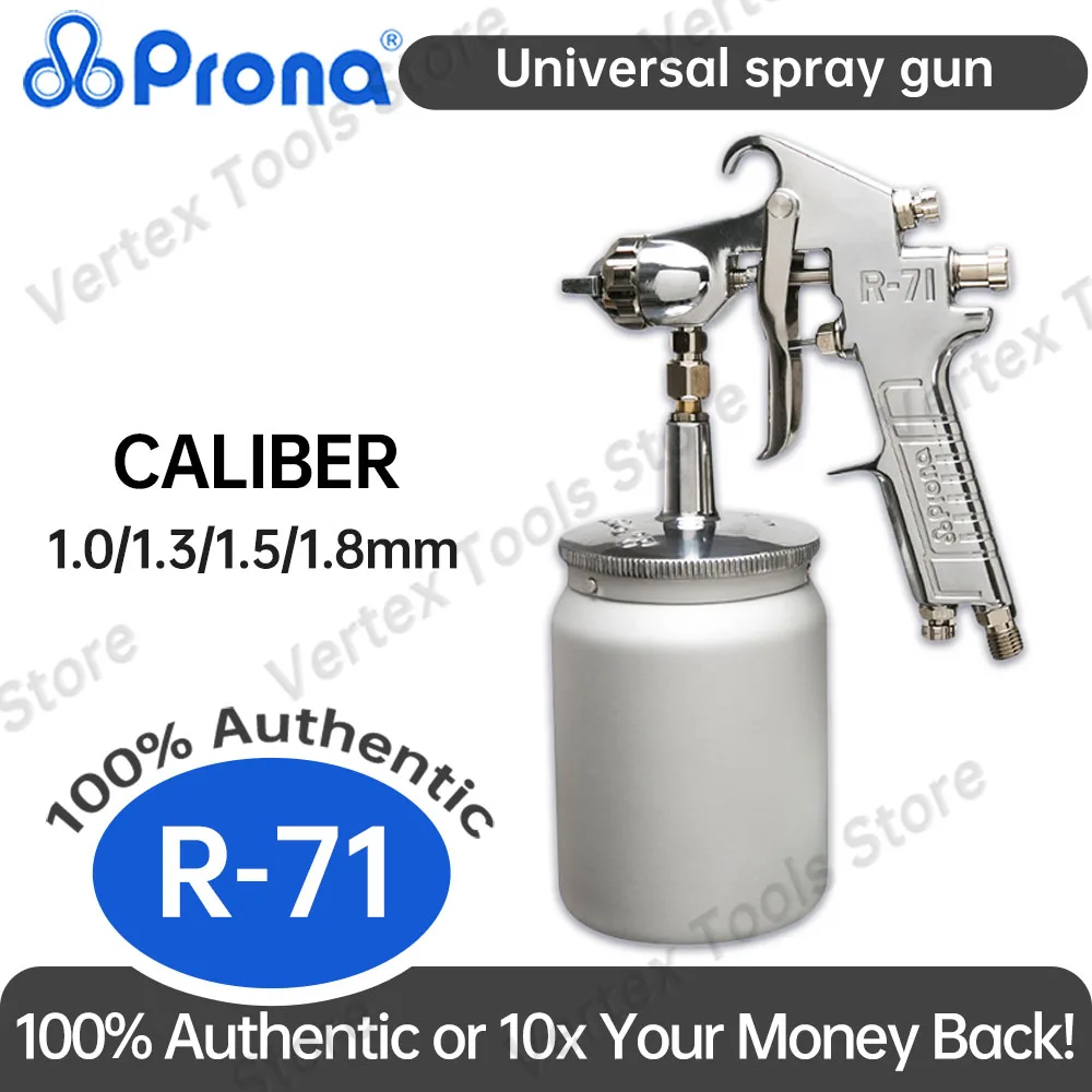 Prona R-71 Industrial Suction Spray Gun High Atomization Lacquer Paint Sprayer for Furniture Woodworking Automotive Workshop