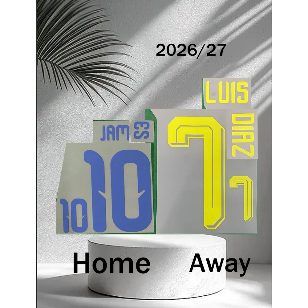 

Набор термотрансферных нашивок с именами и номерами для футболок 2026/27: LUIS DI7AZ, RICHARD RI6OS, спонсорские термоэлементы для печати на футболках