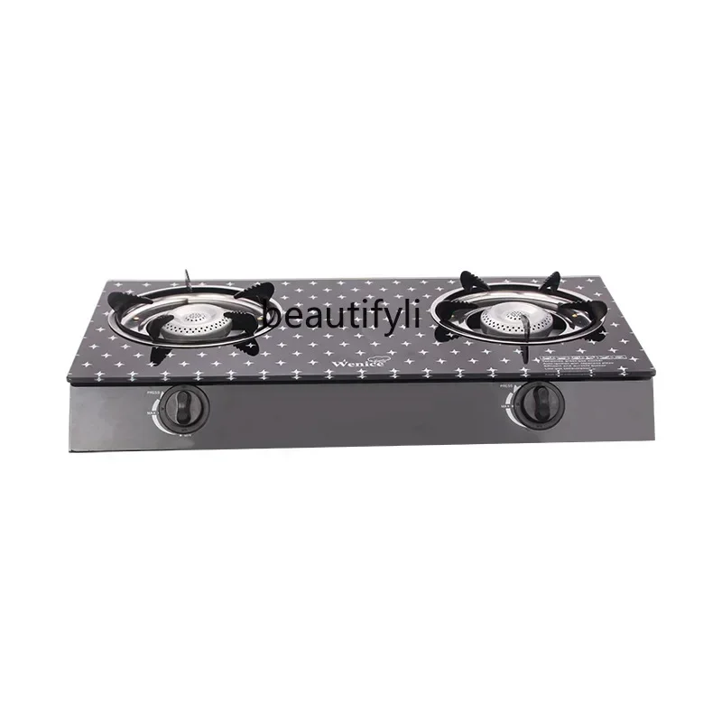 

New arrive Gas stove, double stove, commercial desktop gas stove, liquefied gas, old-fashioned double-head stove