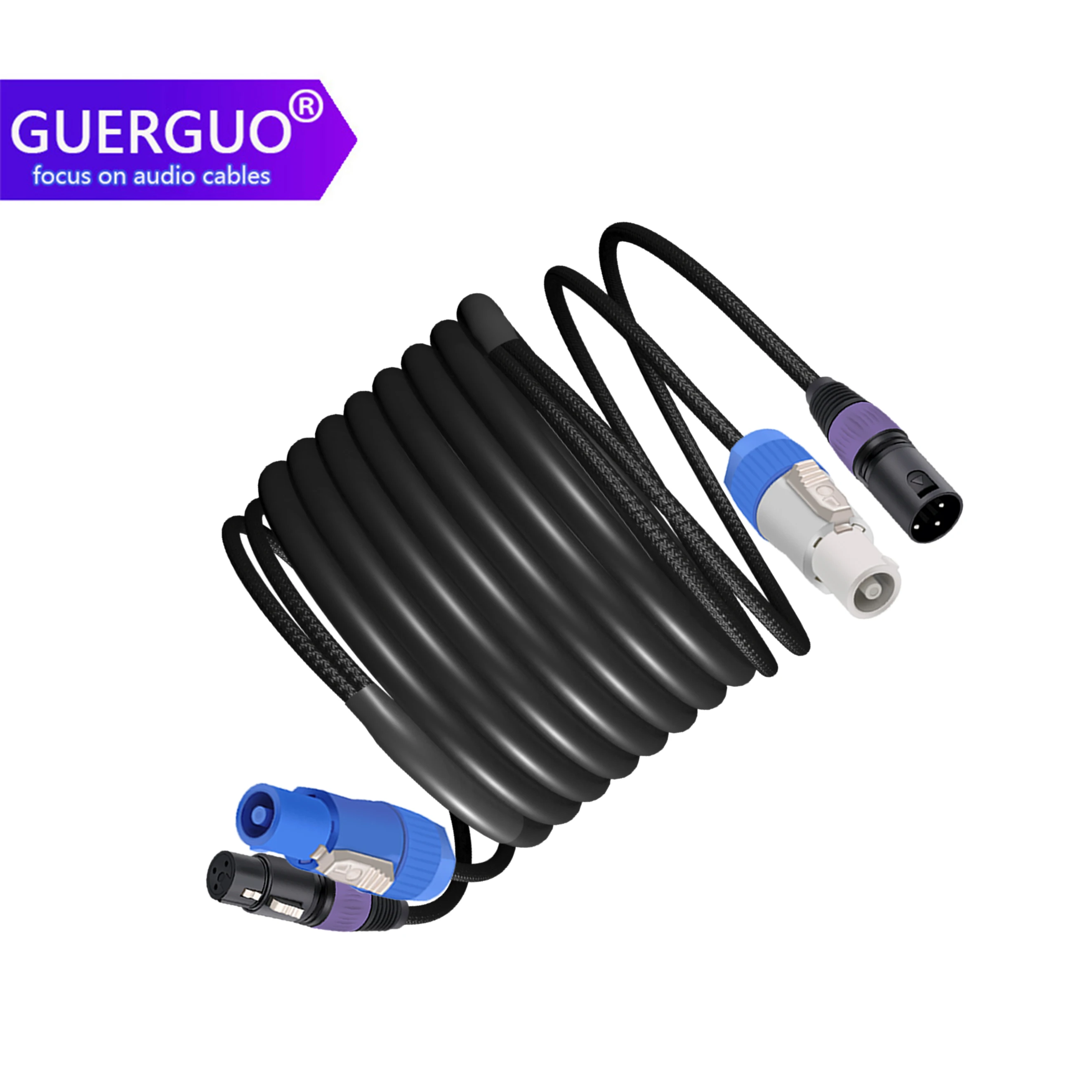 Audio DJ DMX And AC Power Combination Cable 3Pin XLR Connector 3x1.5/2.5mm² Powercon Power Wire Stage Lighting Split Cables