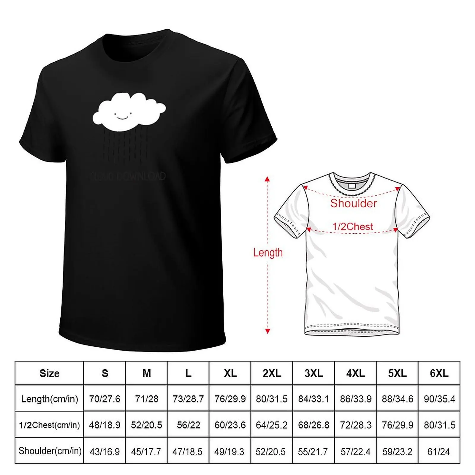 Cloud download T-Shirt Sports Casual Short Sleeve Cotton Tee