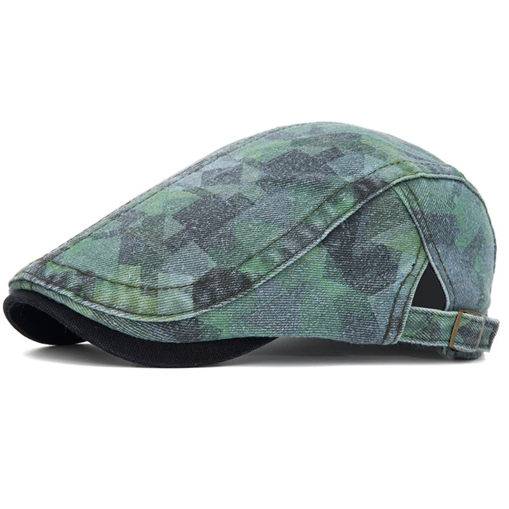 HT5060 Baskenmützen für Alle Jahreszeiten Herren Damen Vintage Künstler-Malermütze 100% Baumwolle Ivy Flat Cap Verstellbare Tarnfarben-Baskenmütze – Detail 15