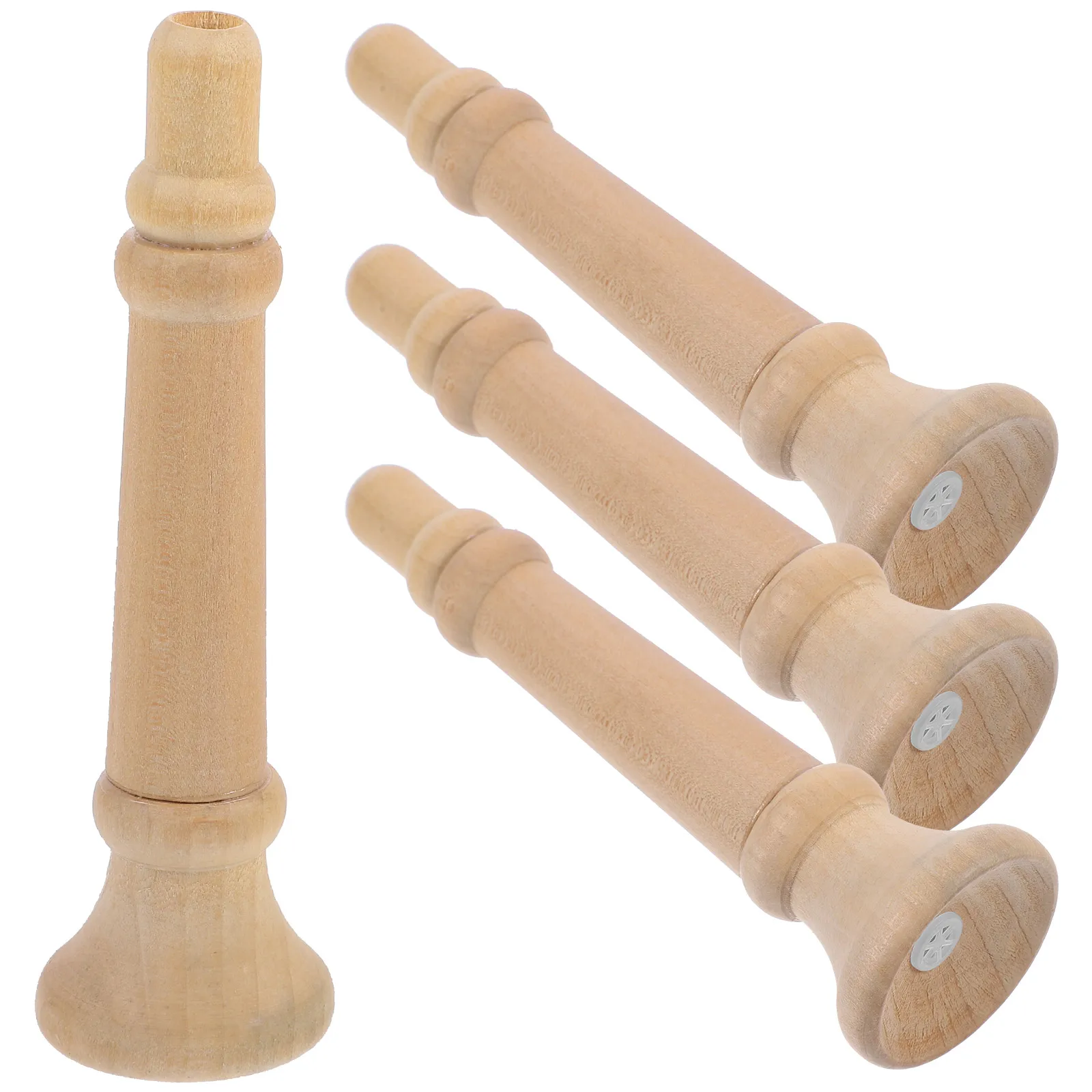 

4 Pcs DIY Wood Horns Kids Toys Hand Painted Wooden Musical Playthings Eco Friendly Hardwood Craft Project Material