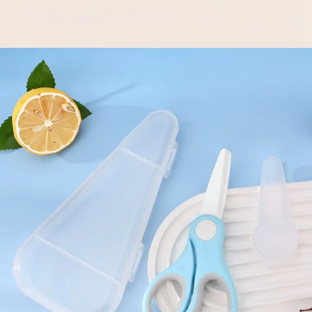 Durable Ceramic Toddler Food Cutter Portable Baby Kitchen Shears For Meal Preparation With Hygienic Storage Box