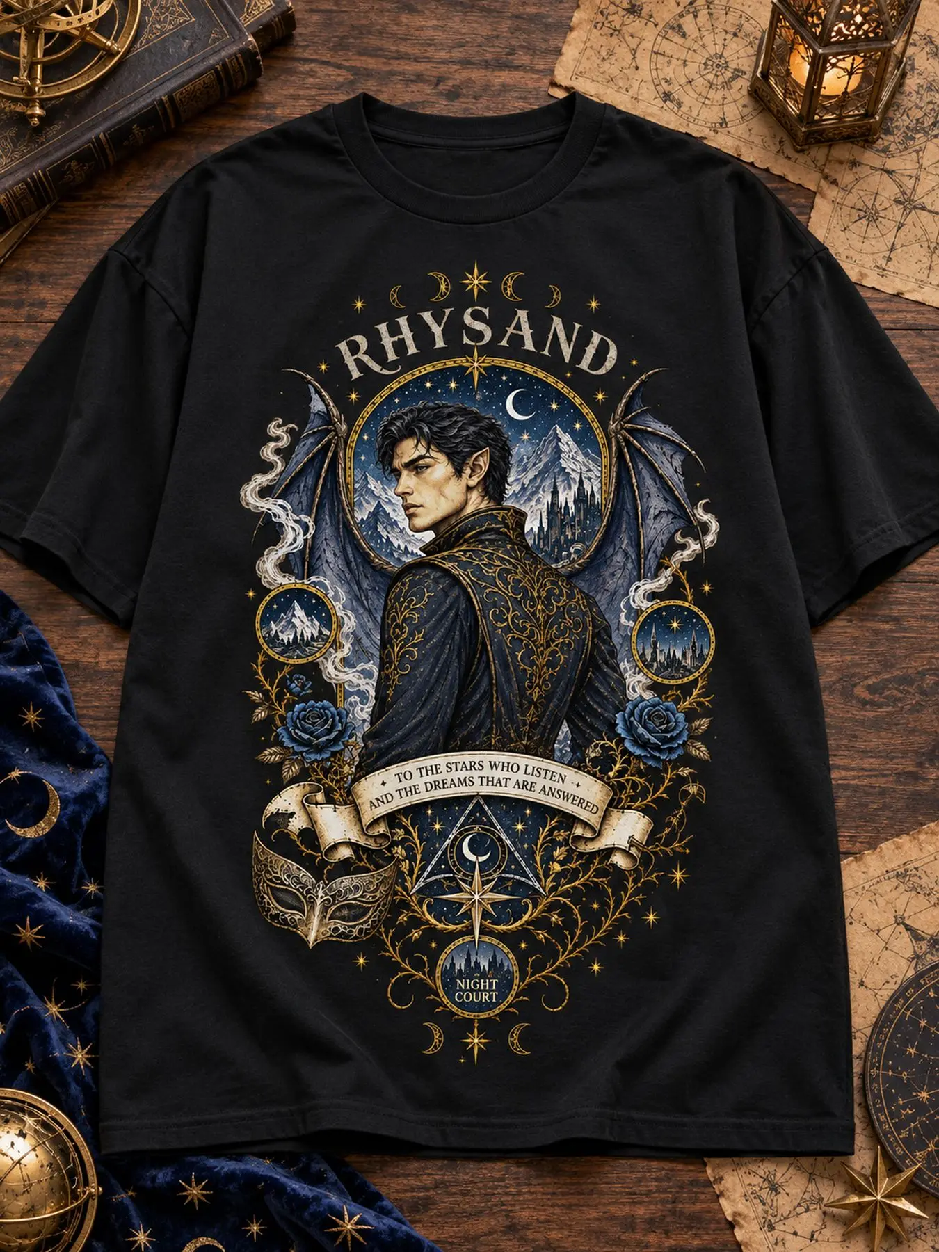 Rhysand A Court of Thorns and Roses Night Court Bookish Velaris SJM ACOTAR Men'S T-Shirt Unisex Tee