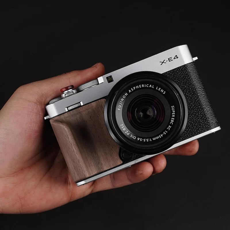 XE4 مقبض خشبي خفيف الوزن ل Fujifilm X-E4 مقبض من الخشب الصلب الجوز الأبنوس Padauk X E4 مقبض قبضة التصوير الملحقات