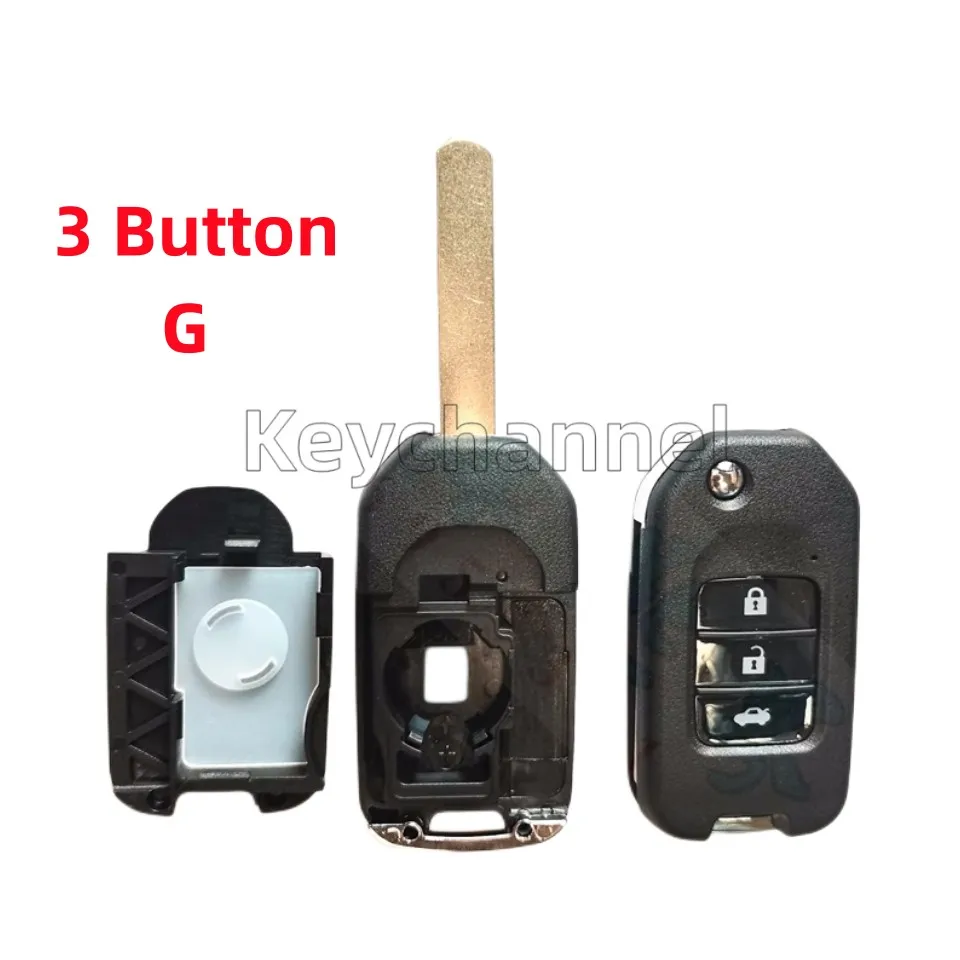 keychannel 5pcs/lot 2/3 Buttons Car Flip Key Case 47A 47G Remote Shell Replacement Fob Case for Honda JADE ACCORD CRV CIVIC WRV