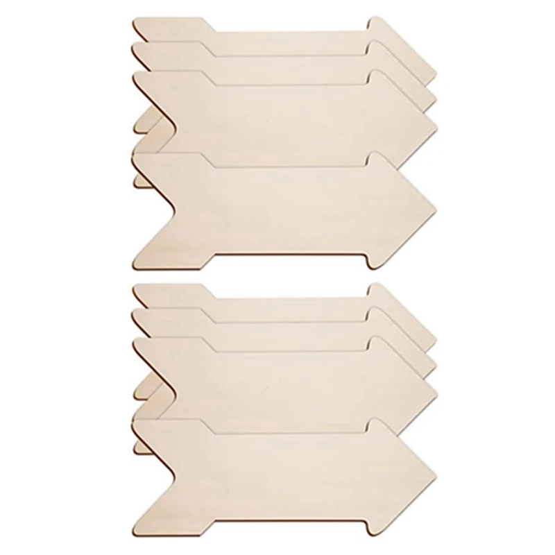 

8PCS Wooden Arrow Shape Cutouts Slice Unfinished Arrow Wood Sign Blank Wooden Round Painting Sign