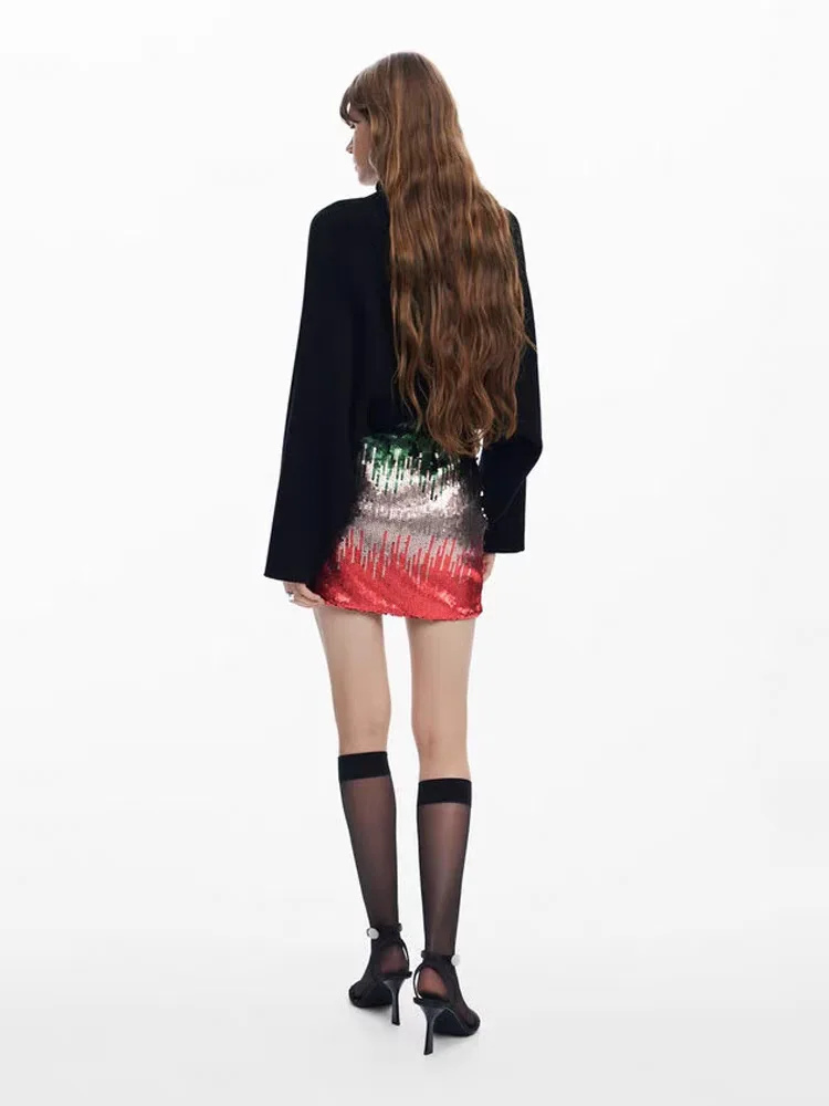 Foreign trade original single Spanish new sequin mini ladies skirt