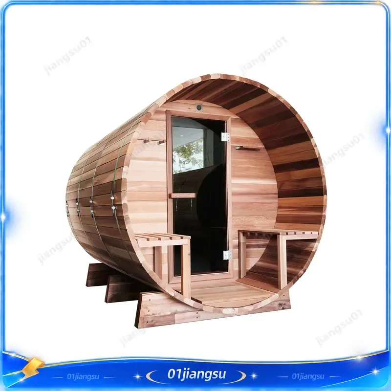 Wholesale Full View Outdoor Sauna Room Canadian Cedar Spruce Steam Bath Cabin CE Certified Commercial Home Use Infrared