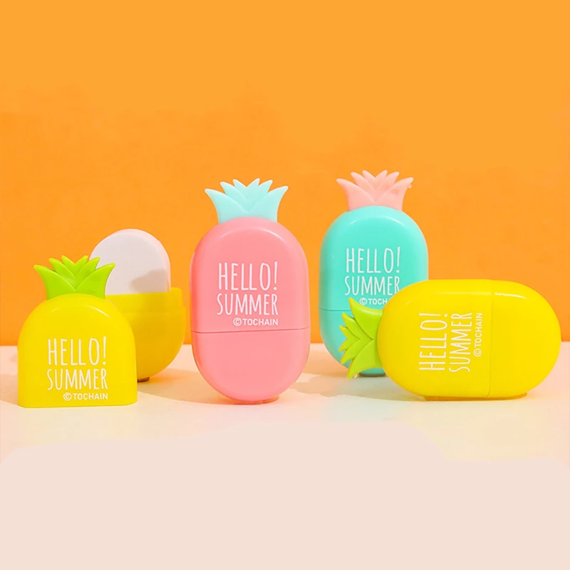 

3 pcs new cartoon children's student stationery pineapple head eraser sassafras soft and easy to wipe without hurting the paper