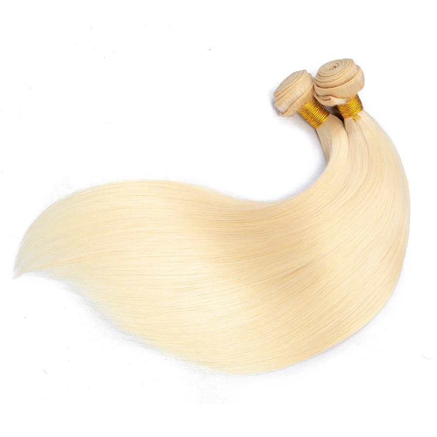 30 32 inch Blonde Human Hair Bundles 613 Straight Human Hair Bundles Brazilian Remy Hair Weave Extensions for Women Can be Dyed