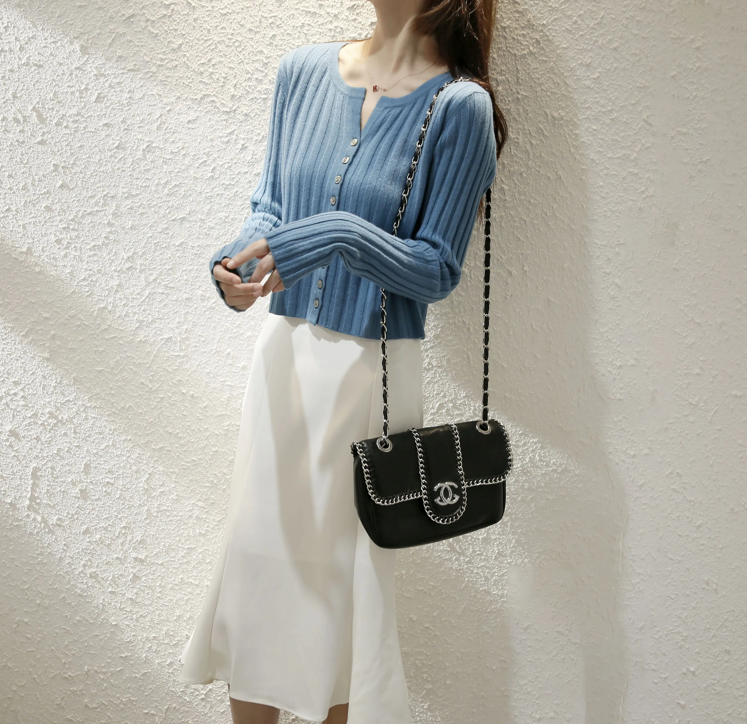 Autunno Inverno Moda 100% lana merino Comodo cardigan con bottoni Cashmere Morbido manica lunga Top tinta unita di base