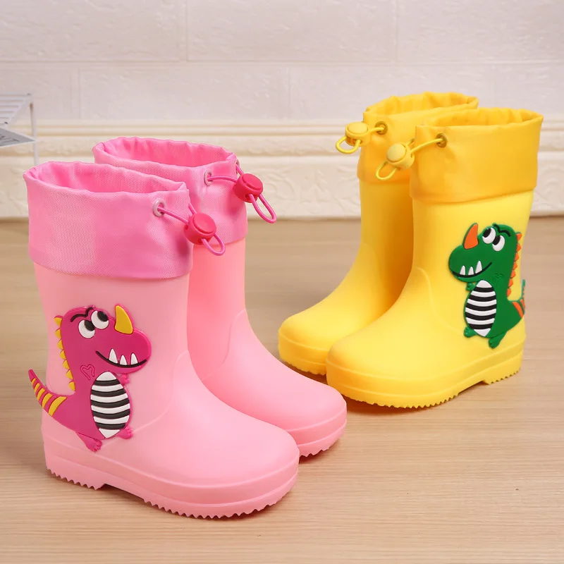 

Children's Rain Shoes Cute Cartoon Boys and Girls Kindergarten Waterproof Baby Shoe Cover Anti slip Rain Shoes Rubber Shoes