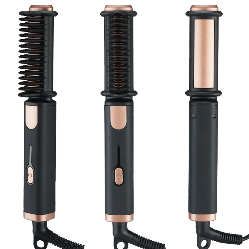 

VOAUN New Portable Hair Straightening Brush Hair Flat Iron Comb for Travel Home Salon