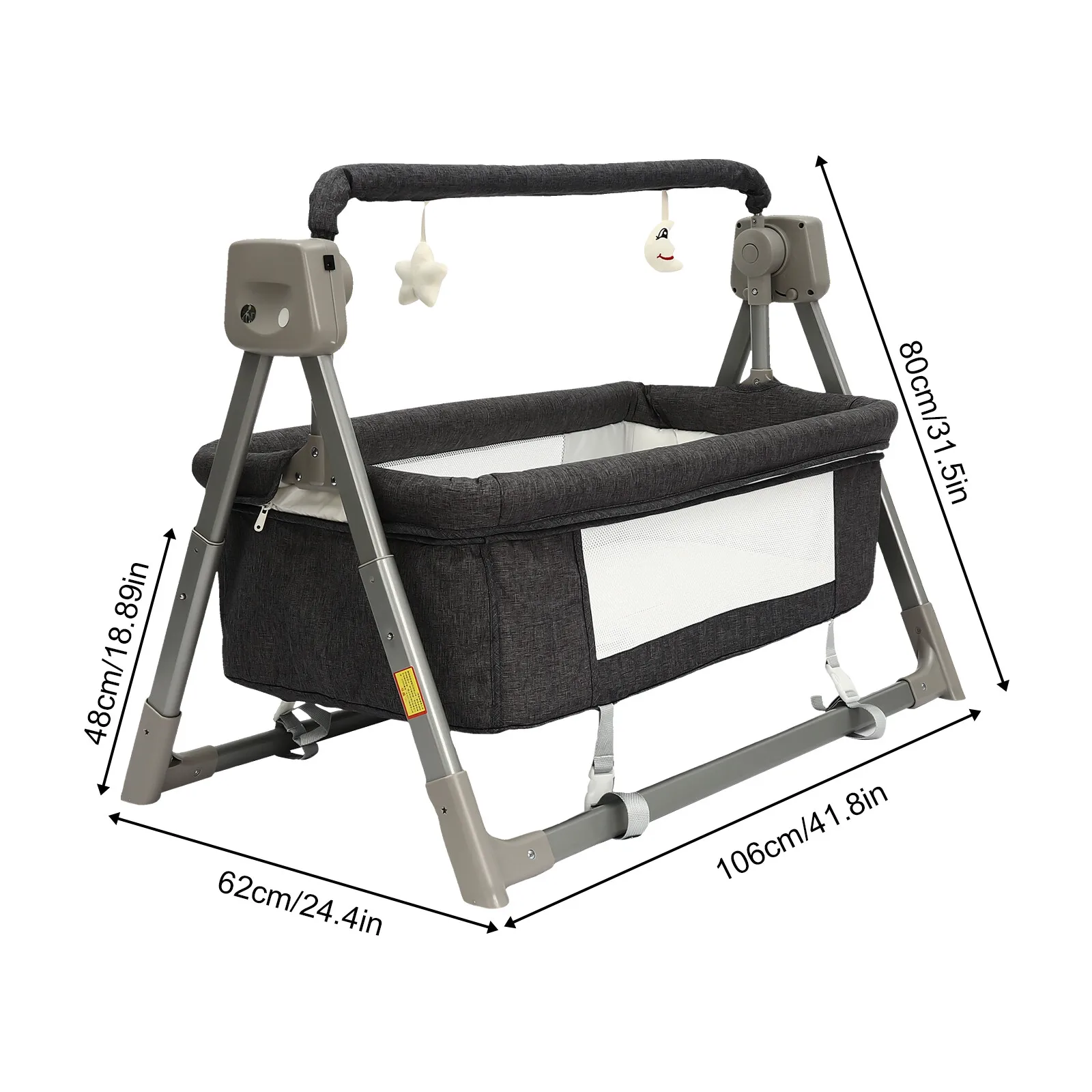 Portable Electric Baby Swing Cradle Bassinet Rocking Crib Infant W/ Bluetooth