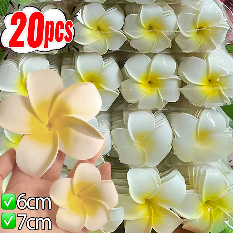 2/20pcs Plumeria Flower Hair Clips Women Hairpins Side Bangs Clips Flower Barrette Hawaiian Wedding Party Bag Hat Accessories