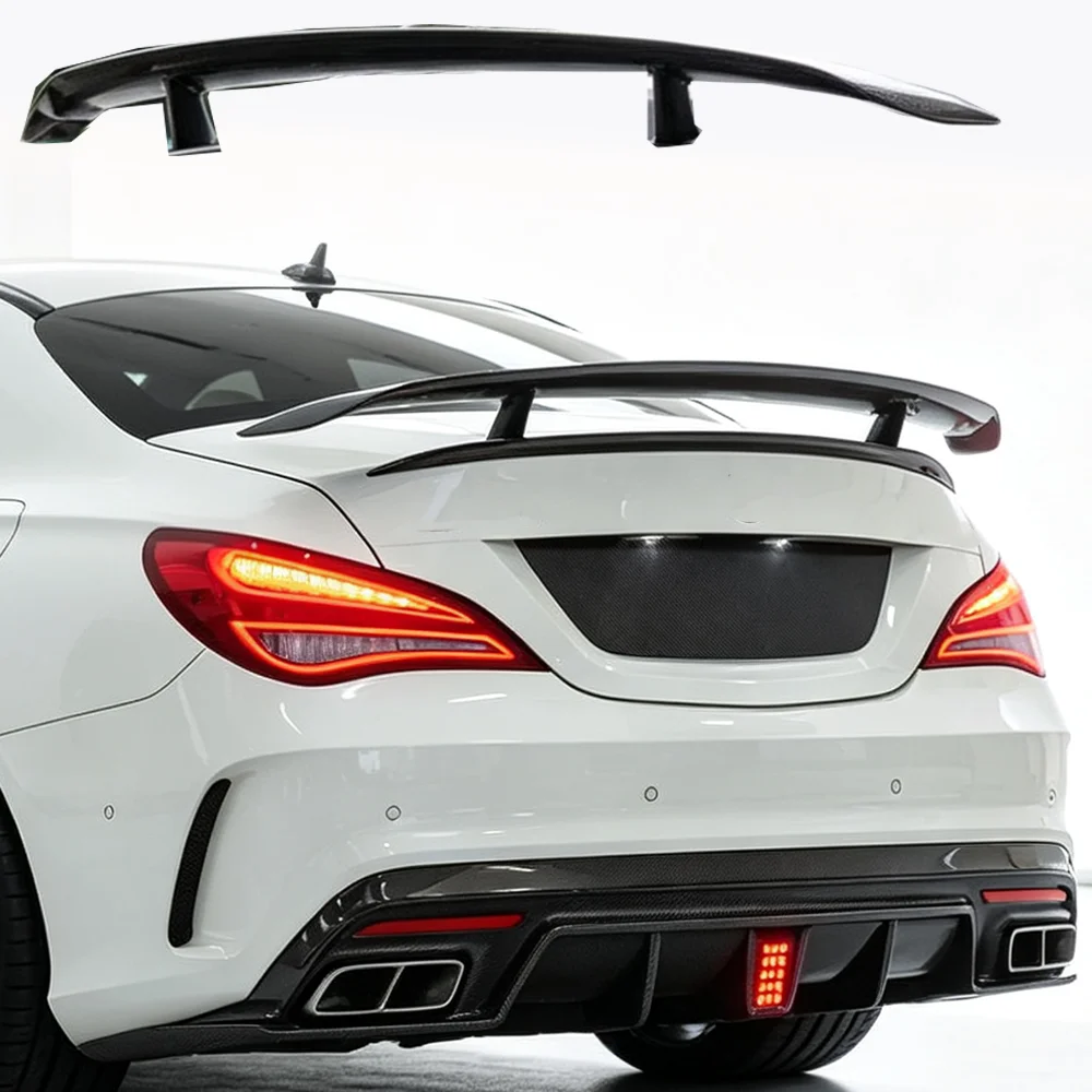 

Used for Benz spoiler CLA45 W117 C117 carbon fiber rear trunk wing CLA200 250 260 Renntech 2013-2019 PK type rear wing