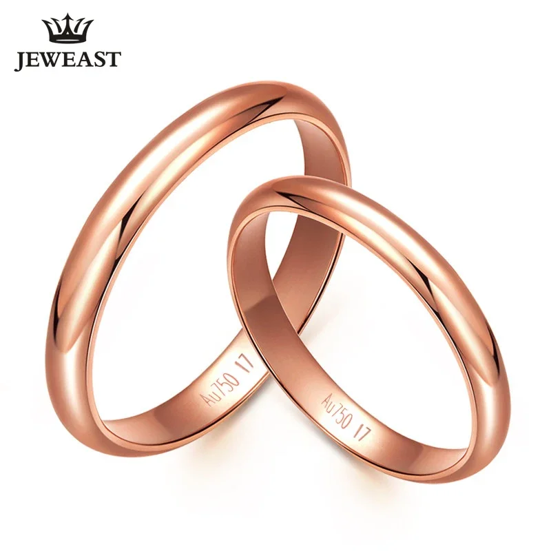 18K gold rose white party jewelry lovers couple rings female male Smooth ring Tail ring  Lettering free Supportdrop shipping