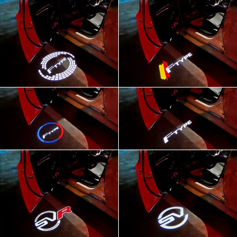 

LED Seven-color Car Styling Auto Door LED Decoration Wireless Welcome Light for Jaguar R S F-TYPE 2013-2018 2019 2020 Car Goods