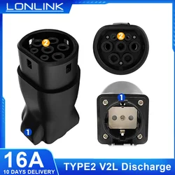 LONLONK V2L Discharger For Type2 Car Discharge EV Cable Adapter Support MG BYD Kia Hyundai Discharge V2L Vehicle to Load Type 2