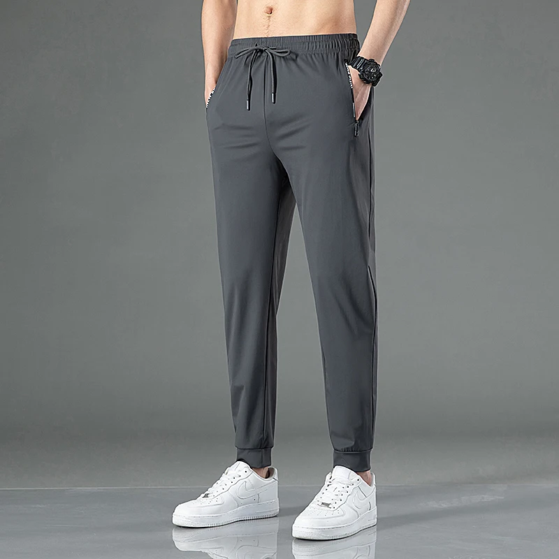 Summer Ice Silk Casual Large Straight Leg Wide Leg Pants Youth Quick Drying Loose Sports Casual Drop Feel Casual Pants