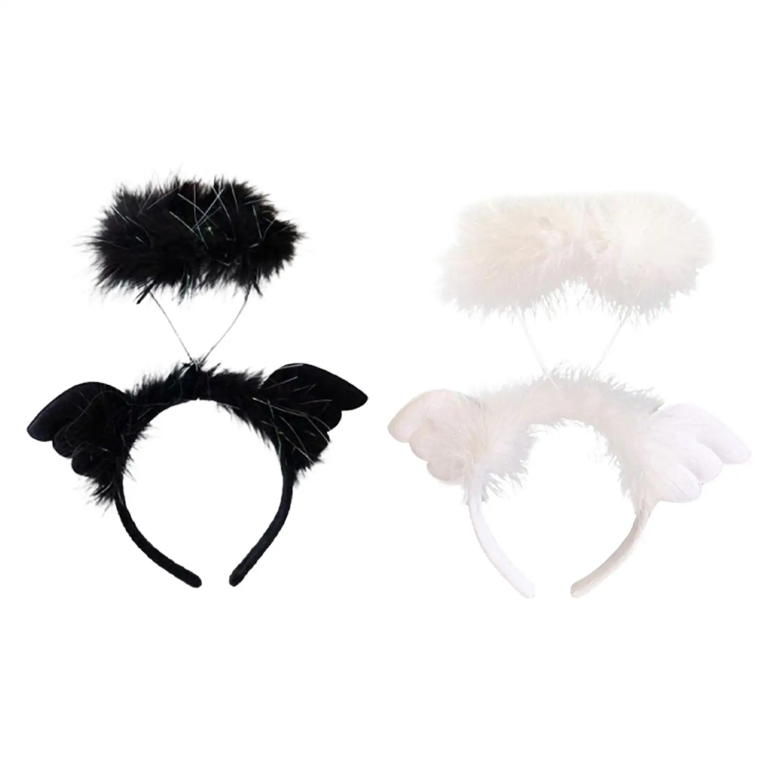 Angel Wing Headband with Light Hair Hoop for Performance Carnival Halloween