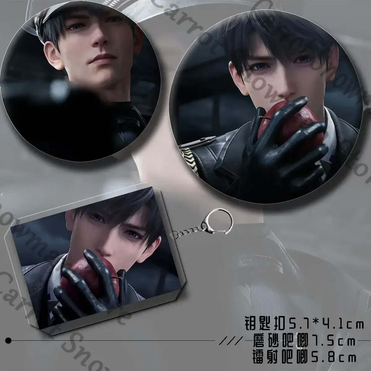 사랑과 Deepspace Caleb 애니메이션 배지 엽서 카드 레이저 티켓 펜던트 키 체인 Cospaly 만화 장식