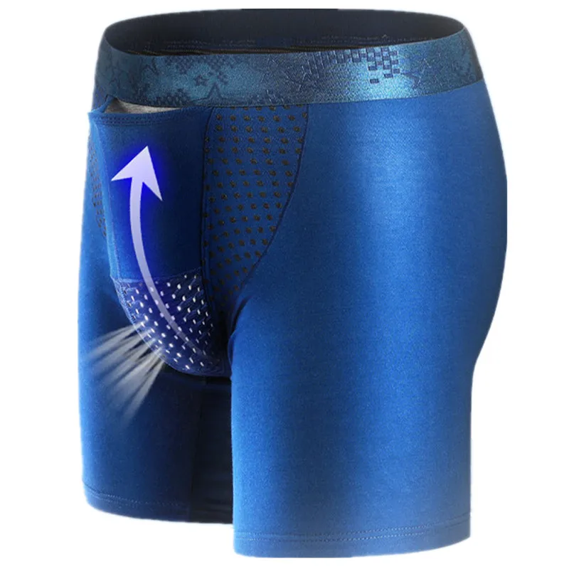 Hommes Boxer Shorts sous-vêtement modal homme respirant magnétique maille poche culotte balle séparation pénis caleçon grande taille L-6XL