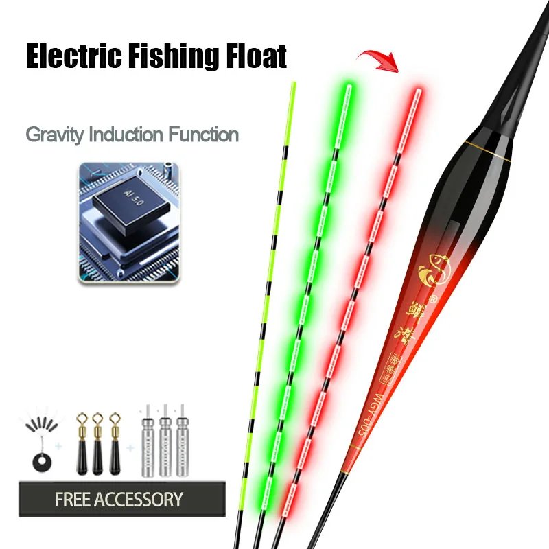 

3pcs/Lot Fishing Floats Gravity LED Luminous Sensor Smart IC Color Change Optical Fiber Fishing Accessories