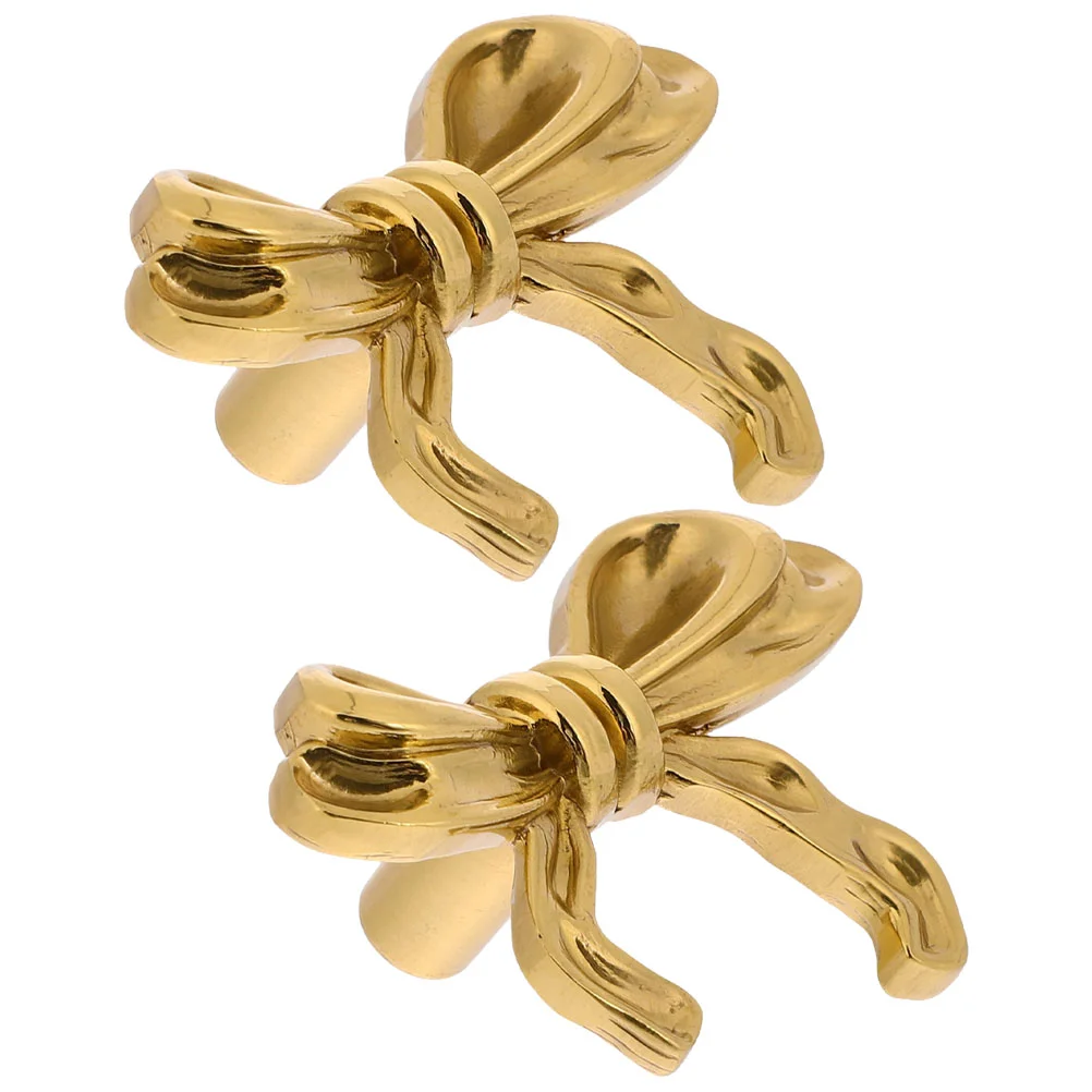 Brass Bow Knobs for Dresser Kitchen Cabinet Closet Handle Gold Color Elegant Hardware Door Pull Wardrobe Knob Modern Design Easy