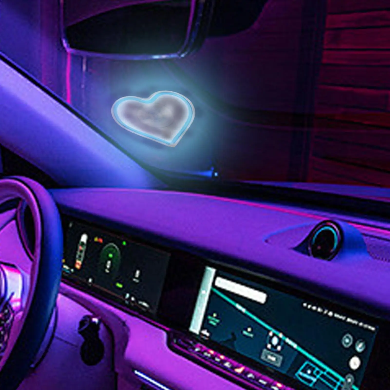 

Heart Neon Sign Heart-Shaped Ambient Light Automotive Interior Decoration Neon Lighting For Home Truck Dashboard Holiday Date